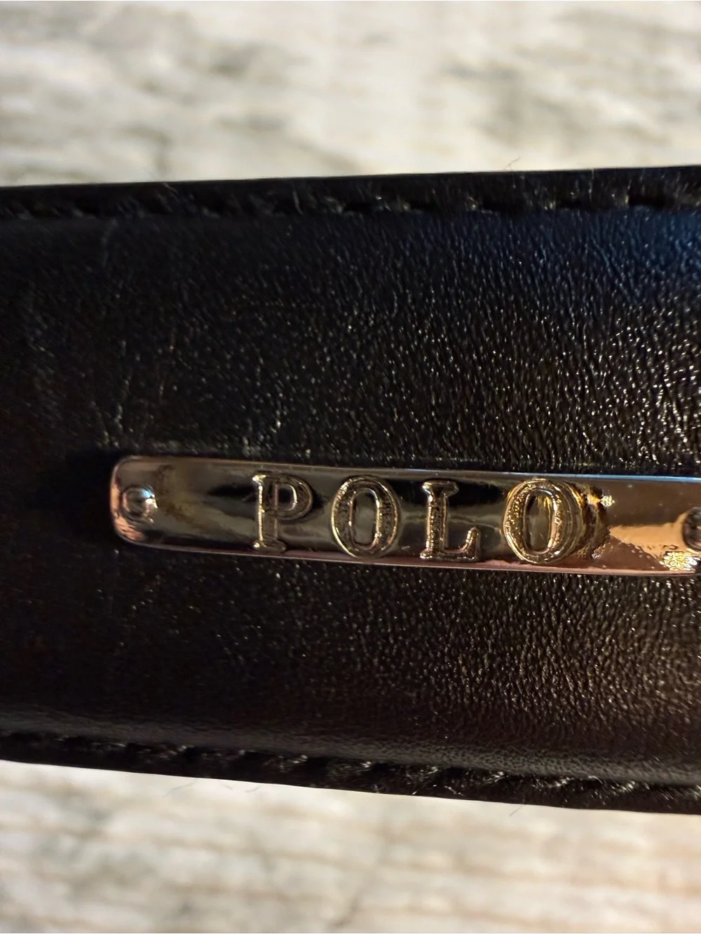 Ralph Lauren Polo Men’s Black Italian Leather Belt Silver Tone Buckle Sz 36/90